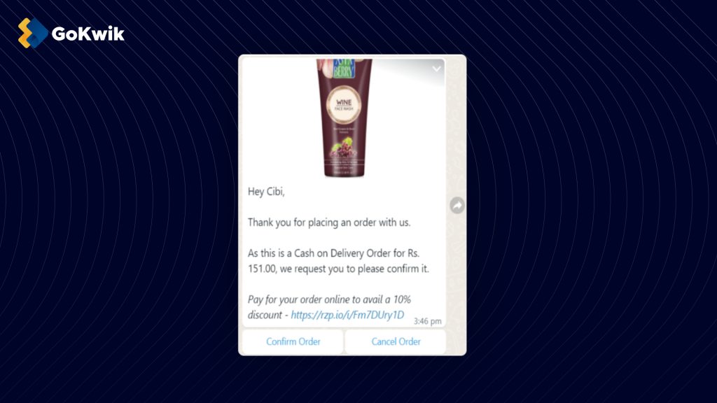 Showing offer after a COD order is placed